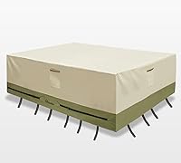 Vista 1 de Funda rectangular para mesa de patio, funda para muebles de exterior, funda para mesa de patio y silla, resistente al agua, funda para mesa