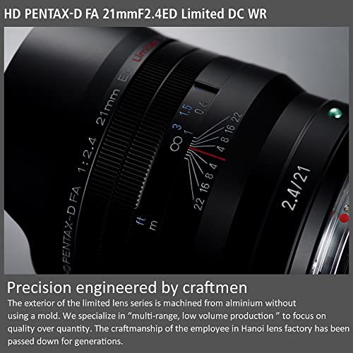 Objectif reflex Pentax HD D FA 21mm f2.4 ED Limited DC WR - vue 8
