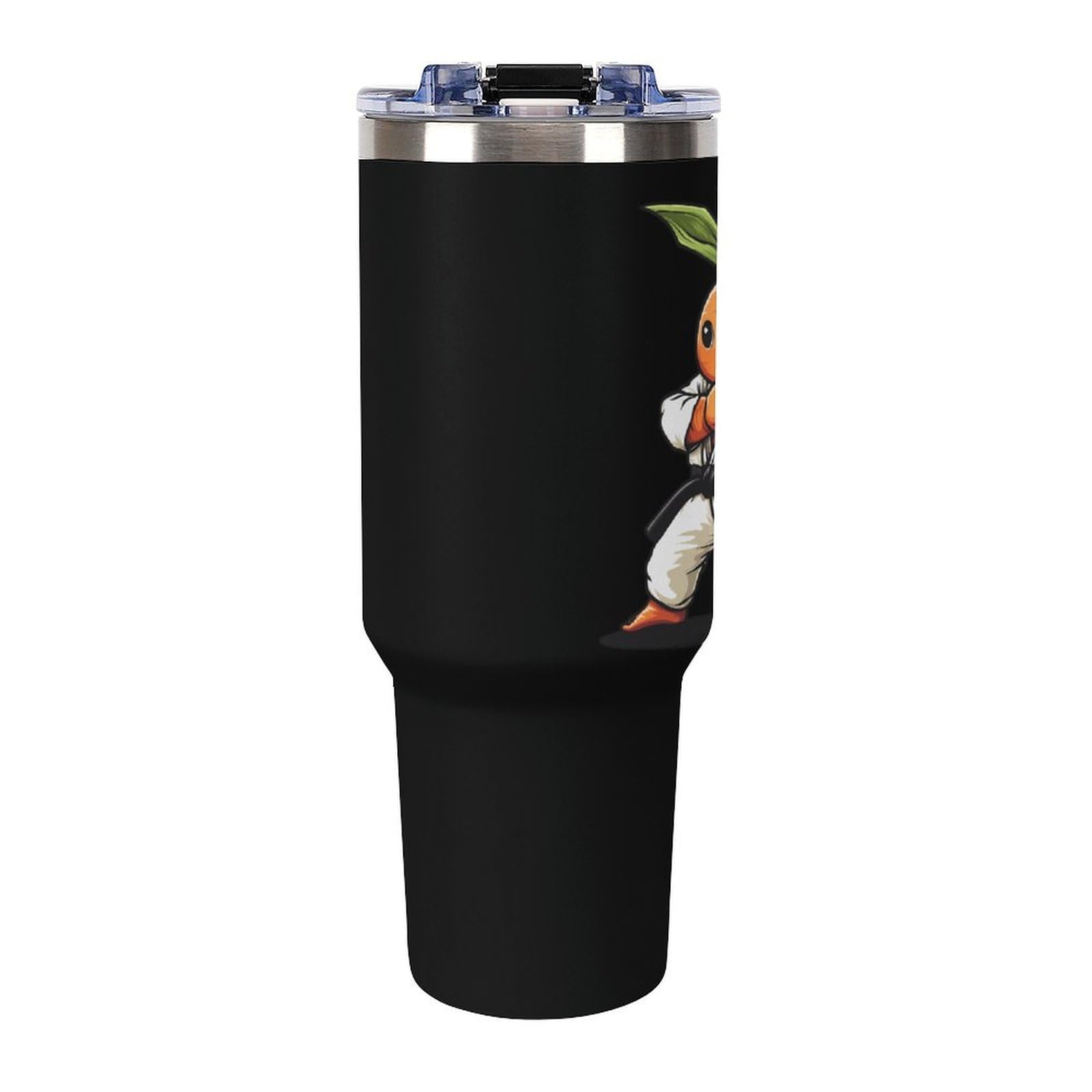 Karate Carrot Becher mit Griff, Reise-Kaffeebecher, großes Fassungsvermögen, Autobecher, Wasserflasche