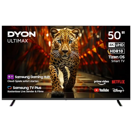 DYON ULTIMAX 50U-TI – 50 Zoll (126 cm) 4K Ultra-HD Smart TV mit Tizen OS, Triple Tuner (DVB-C/-S2/-T2), Smart & Gaming Hub, Prime Video, Netflix, Disney+ [2025]