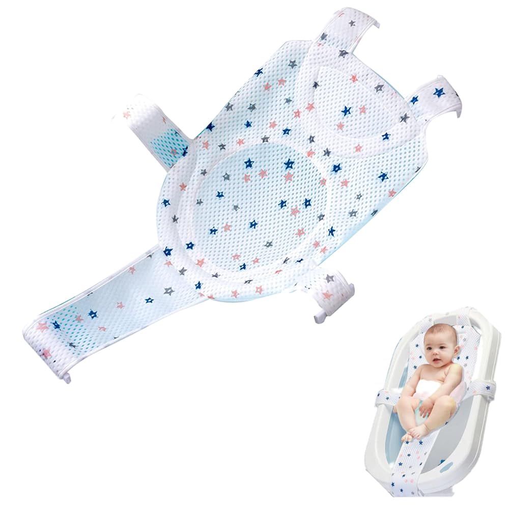 Voarge Inserto per vasca da bagno per neonato, rete doccia regolabile per vasca da bagno (bianco-B)