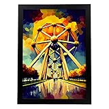 Nacnic Poster Atomium im Ölgemälde Stil. Illustrationen 