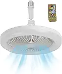 Luz LED com Ventilador | Teto com Controle Remoto - 3 pás, temporização, 3 velocidades, luz LED regulável, luminária para quarto infantil, sala estar Shangjia
