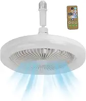 Luz LED com Ventilador | Teto com Controle Remoto - 3 pás, temporização, 3 velocidades, luz LED regulável, luminária para quarto infantil, sala estar Shangjia
