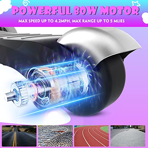 3 Wheel Electric Scooter For Kids Teens Toddlers Ages 2-10, Led Flahing Light Wheels, 4 Adjustable Height, Anti-Slip Deck, 80W Brushless Motor, Upto 3.7Mph, Great Gift For Kids Scooter #TOP1