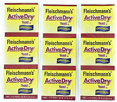 Fleischmann's Yeast, Active, Dry, 0.75-Ounce Packet (Pack of 9) by Fleischmann's