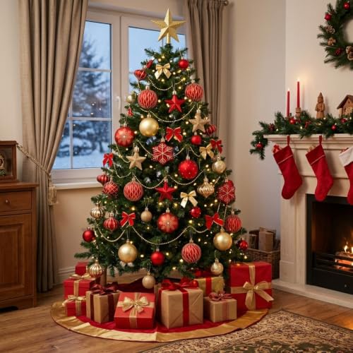 Valery Madelyn Weihnachtskugeln 60tlg. Kunststoff Christbaumkugeln Weihnachtsbaumschmuck Dekoration Weihnachtsdeko mit Aufhänger Glänzend… – Ansicht 7