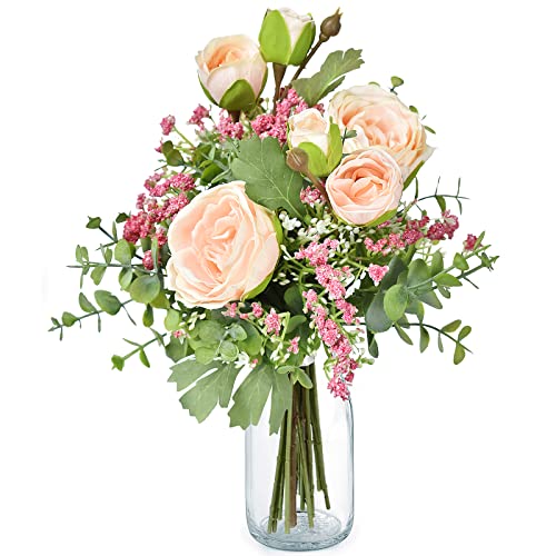 IWTTWY Ramo de flores artificiales con tacto real - Falso Ranunculus Asiaticus y Gypsophila Paniculata Flores de tela para boda nupcial jardín de casa fiesta de cumpleaños decoración 2 ramos Cover