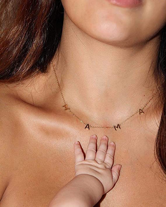 RWQIAN Mama Necklace for Women - Pendant Necklace Gifts for New Mom, Expecting Mom, First Mother's Day2