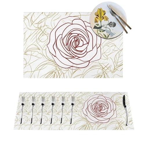 Sets de table antidérapants et lavables en PVC isolant pour protéger la table de salle à manger - 2