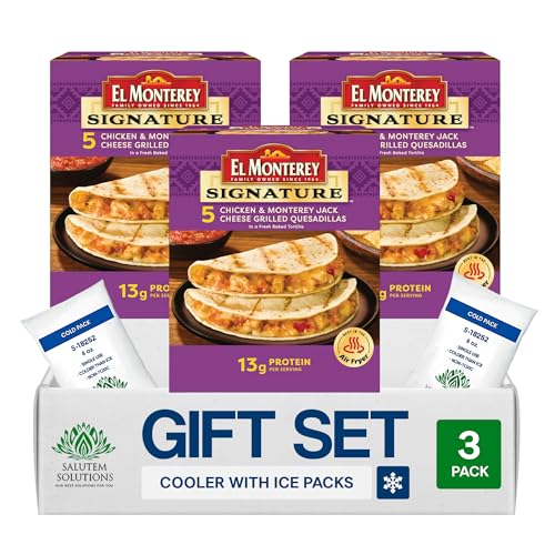 Salutem Vita – Chicken Monterey Jack Cheese Grilled Quesadillas, Frozen Meal Gift Set:, 20 oz – Pack of 3