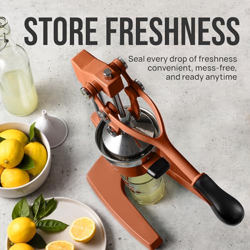 Image of Zulay Kitchen Cast Iron Juicer - Easy-to-Clean Heavy-Duty Manual Juicer, Professional Citrus Juicer - Stainless Steel Lemon Squeezer - Manual Citrus Press & Orange Squeezer - Orange Juicer