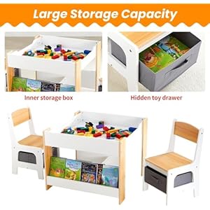 Asweetskidstableandchairset4in1toddlerdeskwithstoragedrawerwoodenactivitytablefor2in1detachabletabletopbookshelvesuitableforclassroomhomenurseryplayroompurewhite  Urban Country Home Decor Asweets kids table and chair set4 in 1 toddler desk with storage drawerwooden activity table for 2 in 1 detachable tabletopbookshelvesuitable for classroomhome nursery playroom pure white  urban country home decor