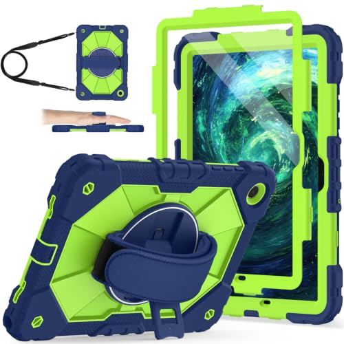 Image of Nitupai for Samsung Galaxy Tab A11+ Plus /A9+ Case 11 inch 2025 /2023 360Rotate | Rugged Samsung A11+ Case Galaxy Tab A9 Plus Cover with 360 Rotating Hand Strap Shoulder Strap Screen Protector, Navy Green