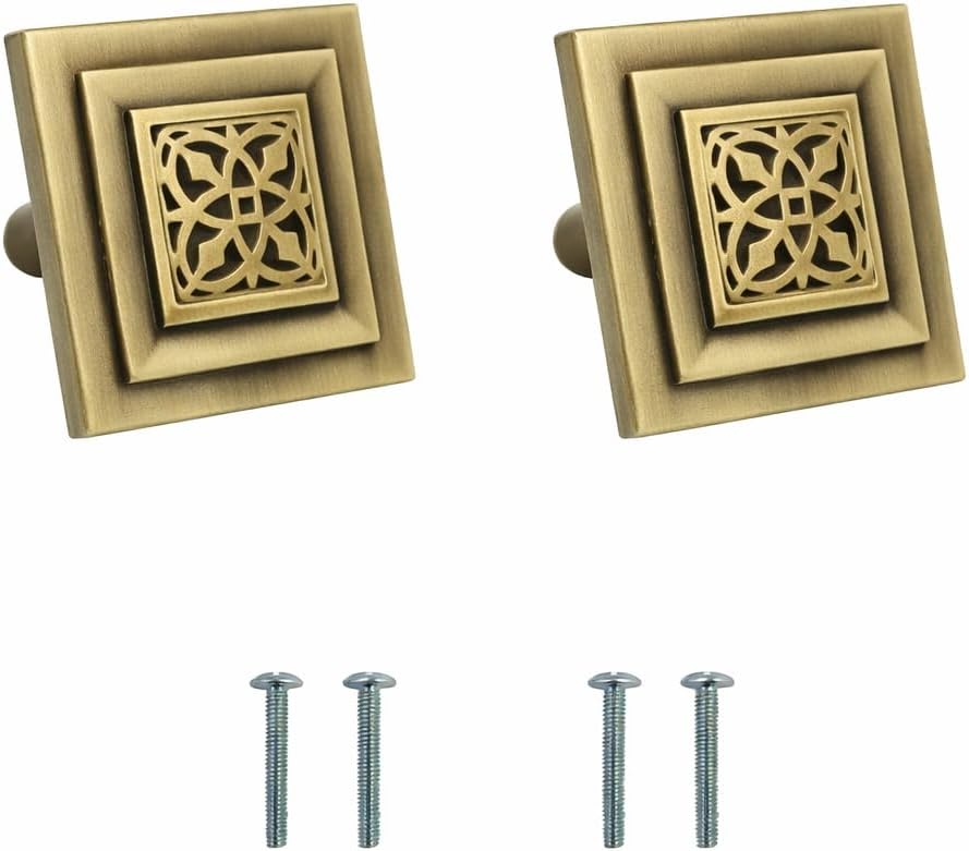 VOLO® Antique Brass Cabinet Knob Pull Handle (Knob_158_Antique (2pcs))