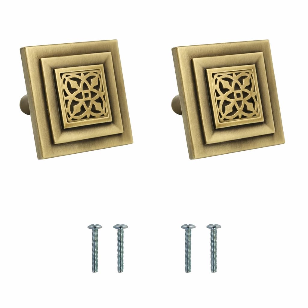 VOLO® Antique Brass Cabinet Knob Pull Handle (Knob_158_Antique (2pcs))