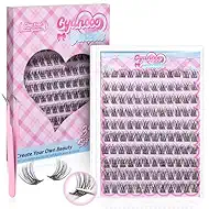 Wispy Natural Look Self Adhesive Eyelashes 120Pcs C-Curly 10-16mm Pre Glued Cluster Lashes Reusable No Residue Quick to Wear Comfortable Stronger Hold DIY Individual Press on Lashes with Tweezers