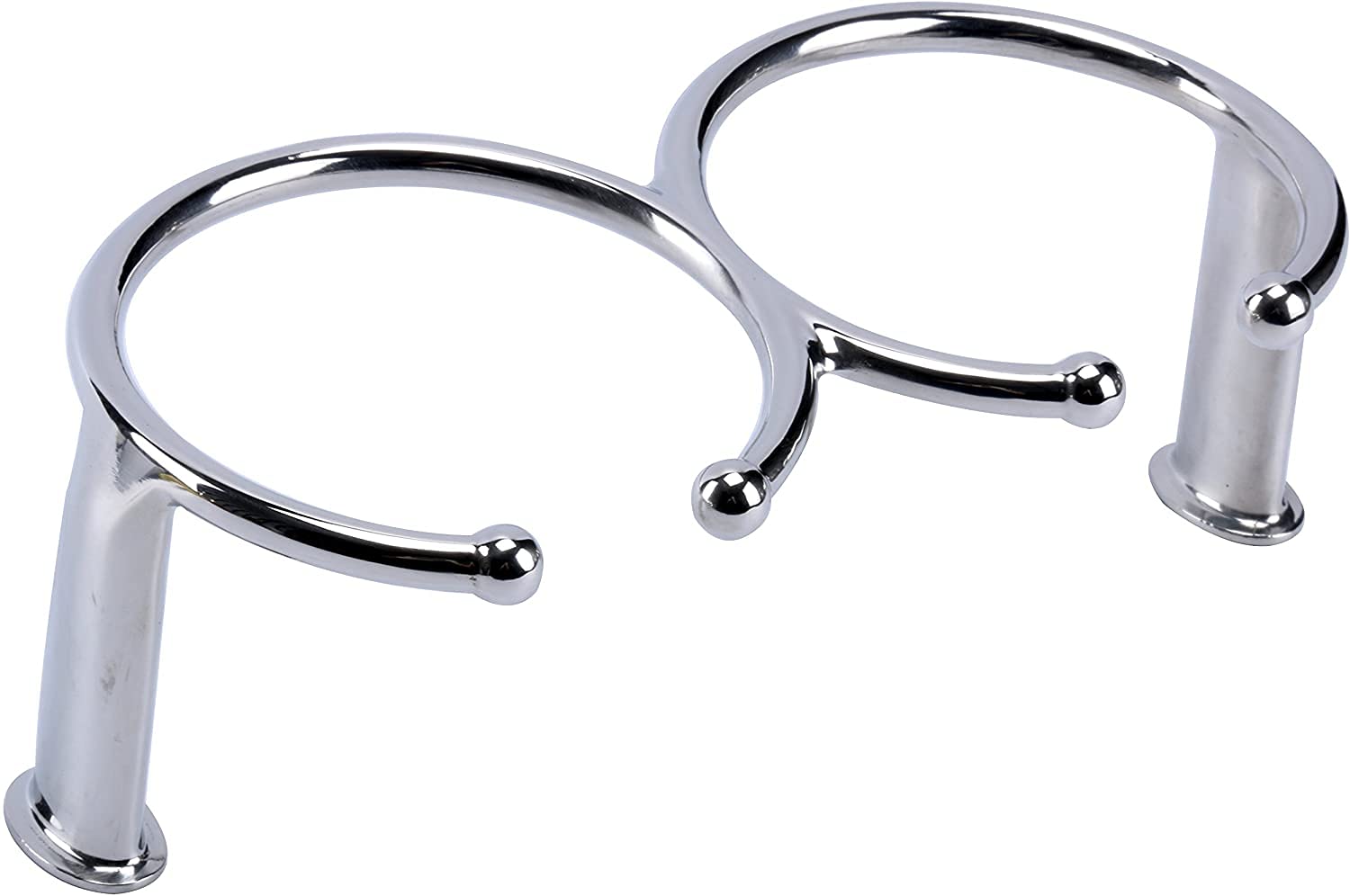 Amarine Made Double Ring Drink Holder - 316 Marine Grade Stainless Steel Cup Holder For Boat, RV, Truck