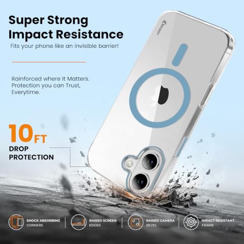 Image of KARWAN Crystal Clear Magnetic Back Case Cover Compatible with iPhone 17 Anti-Yellow Transparent Shockproof Cover with Camera Protection, Scratch Resistant, MagEaze Wireless Charging Support