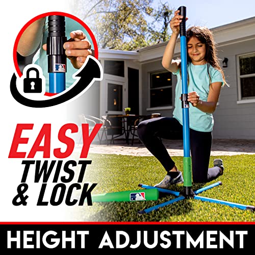 Franklin Sports Youth Batting Tee - Xt Kids Batting Tee - Baseball + Teeball Kids Practice Hitting Tee - Adjustable Height Plastic Training Tee For Kids + Toddlers - 23" To 33" Inches , Multicolor #TOP3