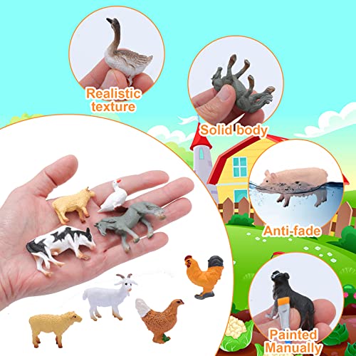 12 Miniature Farm Animal Figures - Realistic Educational Toys for Kids and Toddlers