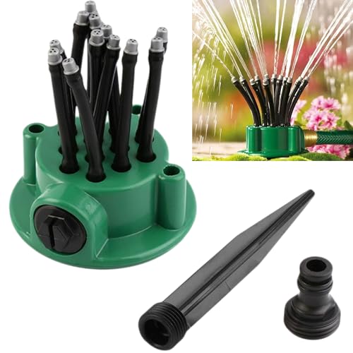 Syiyunran Aspersores De Riego Cesped Aspersor Jardin Césped - 1 Pieza, Verde, Sprinkler Automático Multi Cabezal Sistema Subterráneos, para Huerta Jardín Terraza Nebulizador Artefacto