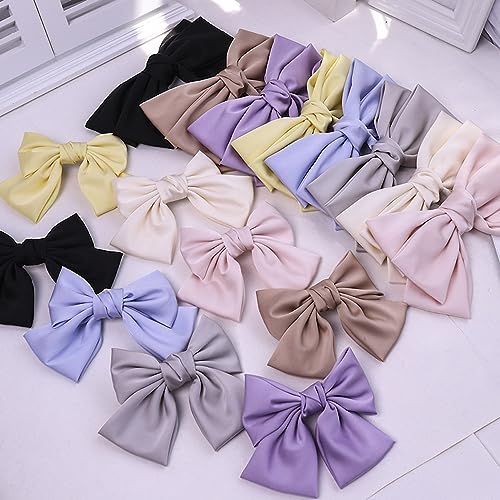Wambere Women's Hair Clips with Bow, Girls Hair Accessories, Elegant Bow Hairpin Hair Clips Made of French Fabric for Women, Hair Pins with Bow, Hair Bow for Women, Girls, Khaki - Image 3