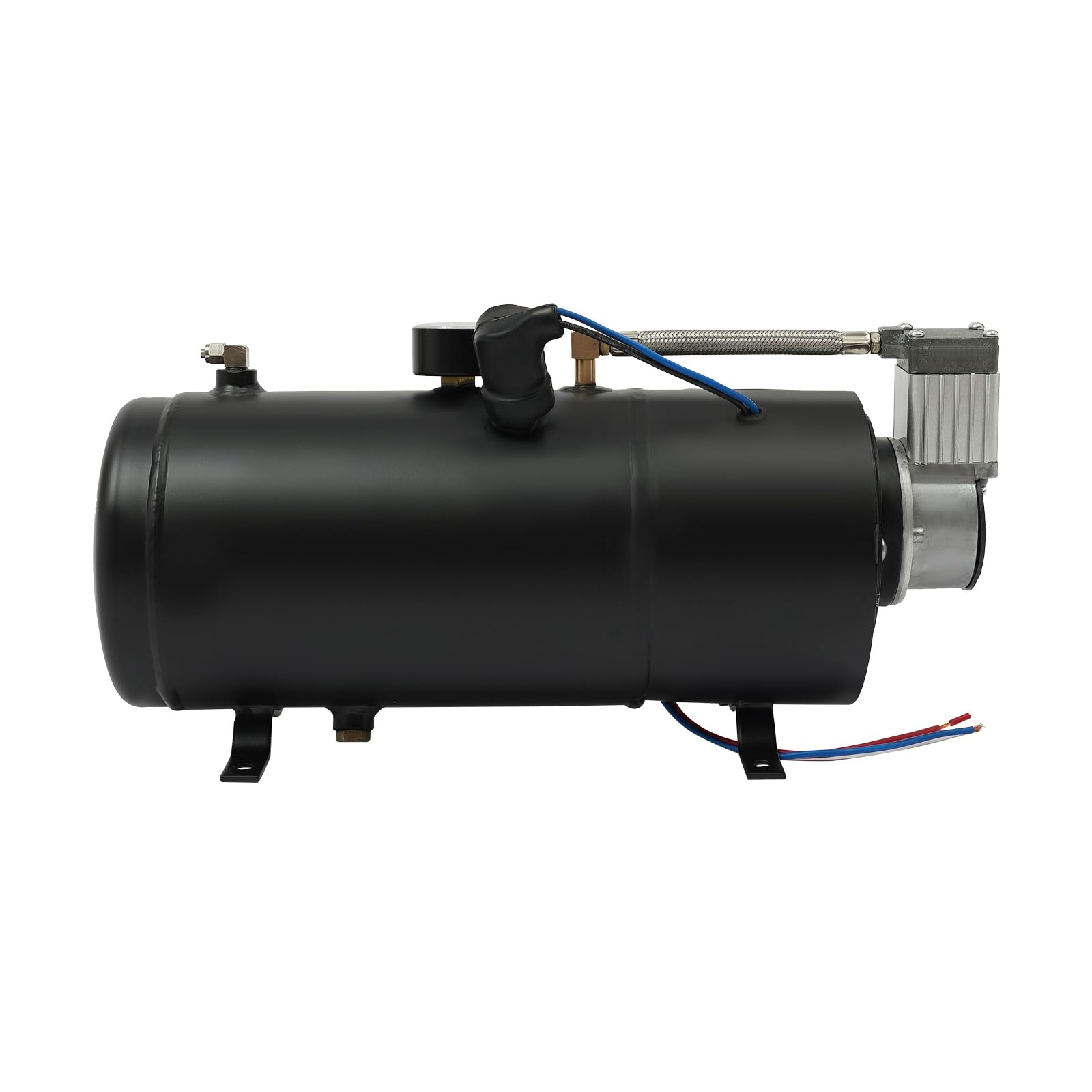 Compresor de aire de 12 V, con depósito, 150 psi, presión de trabajo con bocina de aire comprimido, sistema de compresor de aire integrado para bocina de aire, inflado de neumáticos,