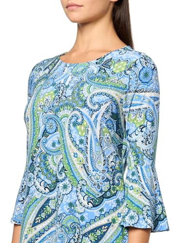 Image of Tommy Hilfiger Women's 3 /4 Bell Sleeve Jewel Neck Sheath Mini Dress