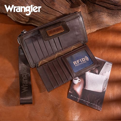Montana West X Wrangler Western Wallets for Women Bifold Clutch Wallets RFID Blocking Wallet Women with Coin Purse and Wristlet3
