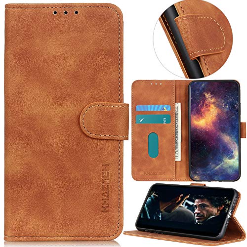 YOUKIT Samsung Galaxy A20 Phone Wallet Case, Luxury Vintage Matte Soft Leather Flip Stand Protective Cover Shell with Card Slot and Cash Pocket for Samsung Galaxy A20 Case (Brown, Samsung Galaxy A20)