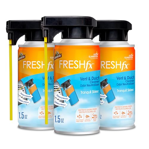 Armor All Fresh FX Vent and Duct Cleaner Odor Neutralizer, Tranquil Skies Scent, 3 Count, 5 OZ Each