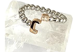 Special Collection- Unheated WHITE DIAMOND (0.02 ct) "C" Initial Name Ring in...