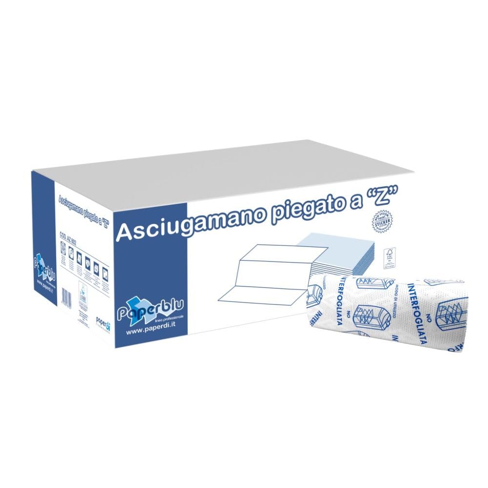 Asciugamano di carta monouso piegato a Z -2 veli 24x24 cm - 3750 pezzi Asciugamani salviette di carta piegati a Z per dispenser