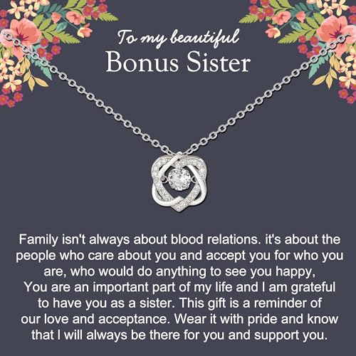 Sisters Gifts, Sterling Silver Interlocking 2 Hearts Necklace for Women, Sister in Law Birthday Gifts, Unbiological Sister Gifts, Christmas Jewelry