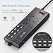 Power Strip Surge Protector with USB Ports Flat Plug with Overload Surge Protection (Grey)