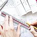 Kyuionty Architectural Scale Ruler 12 Inch, Imperial Scale Aluminum Laser-Etched Triangular Engineer Scale Ruler Civil Drafting Tool (Color-Coded)