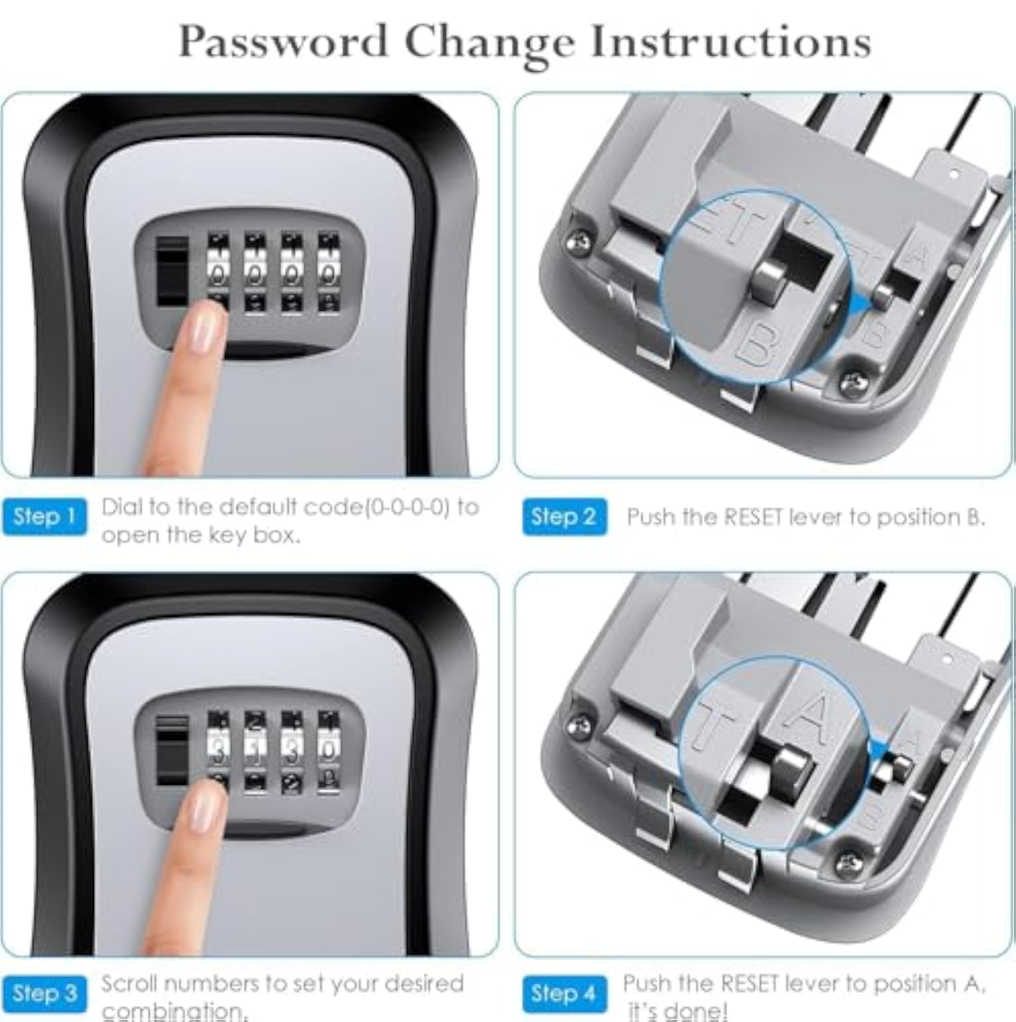 Heavy Duty Key Lock Box with 4 Digit Combination