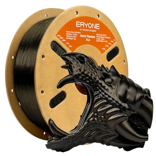 Image of ERYONE Burnt Titanium PLA Filament 3D Printer PLA Filament 1.75mm + /- 0.03mm, Glitter PLA Filament 1KG Cardboard Spool(2.2LBS), Black