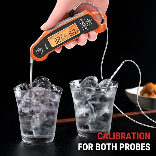 Image of TempPro TempSwift 2 Probes Meat Thermometer Digital with 2 Display Channels | IP65 Waterproof Food Thermometer with 7 Target Temp Settings, instant read meat thermometer for Cooking BBQ Oven Smoker