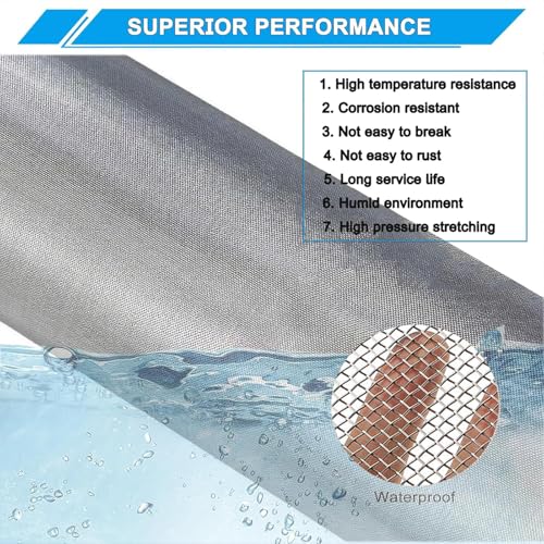 Image of 10 Mesh Stainless Steel Wire Mesh Screen 304, 15.7 inchx 147 inch, 2mm Hole | 0.45mm Sturdy Wire Metal Mesh Sheet, Easy to Cut, Rustproof & Heat-Resisting, for Window Screen, Vent, Cage, BBQ, DIY