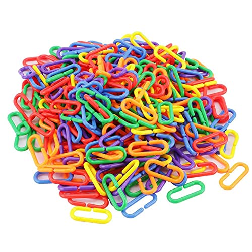 iwobi Ganchos de plástico para Loro, paquete de 400 C-links Juguete de aprendizaje para niños, cadena de carrito de bebés, juguete de carrito de bebé