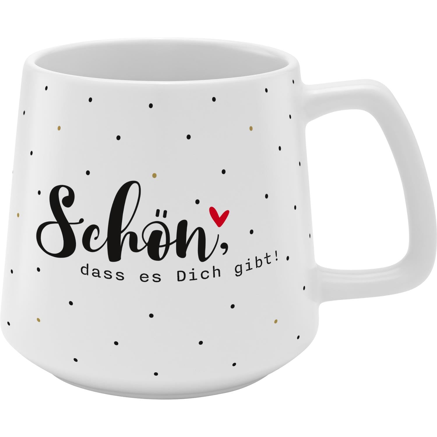 GRUSS & CO 48993 Conical Mug with German Text Schön, DASS ES Dich gibt (German Language) Stoneware, 43 cl, Multi-Colour, Gift Friends