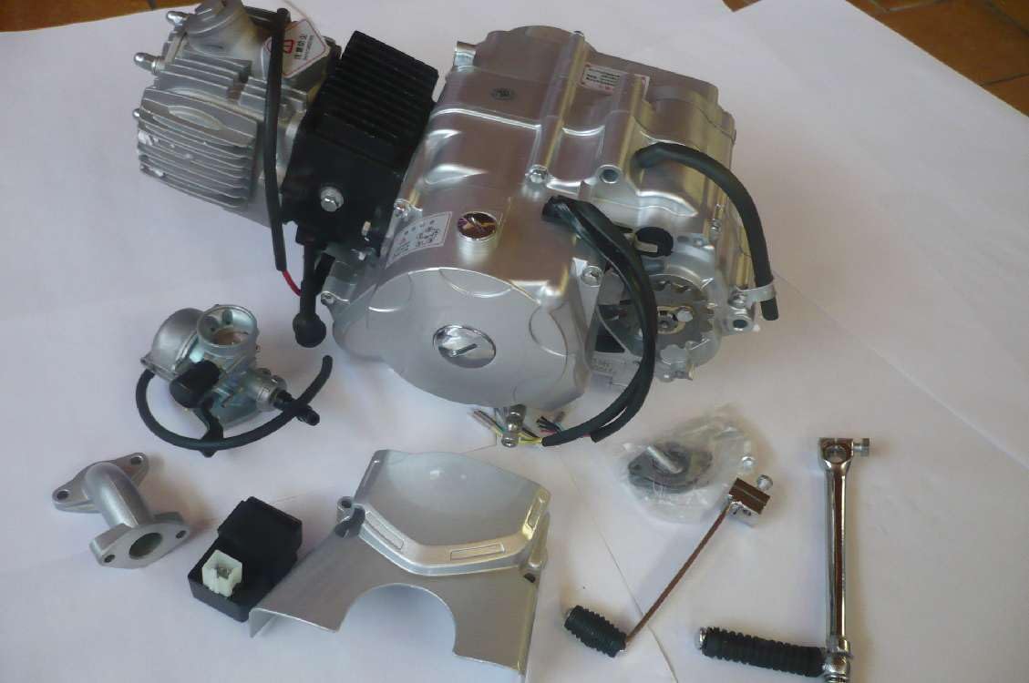 Kit moteur 4 temps 70 cm3 4 vitesses semi-automatique Kick & E-Starter Bas (N-1-2-3-4) Convient pour moto, quad, quad, PitBike, Monkey