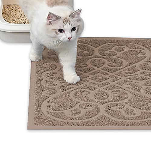 PetLike Cat Litter Mat Waterproof Large Kitty Litter Mat, Traps Litter from Box and Paws, Phthalate Free, 35x24 30x18 47x35, 3 Sizes Mat for Litter Box, Soft on Kitty Paws PetLike Cat Litter Mat Waterproof Large Kitty Litter Mat, Traps Litter from Box and Paws, Phthalate Free, 35"x24" 30"x18" 47"x35", 3 Sizes Mat for Litter Box, Soft on Kitty Paws
