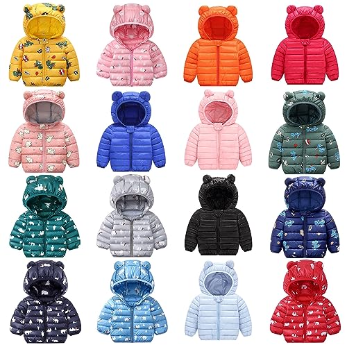 Kids Dinosaur Puffer Jacket Baby Boys Cute Bear Ear Coats Toddler Girls Winter Hood Down Jacket Infant Warm Padded Coat3