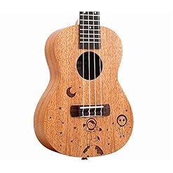 Ukulele 23 pouces Concert traditionnel Ukulele en bois d'acajou Uke Hawaii enfants petite guitare avec sac Gig for les… – Image 5