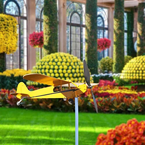 Airplane Wind Spinner,Super Fortress Wind Spinner,Creative Metal Iron Aircraft Modeling Windmill,Aircraft Spinner Piper J3 Cub Aircraft Weathervane,For Home Garden Yard Outdoor Decoration #TOP5