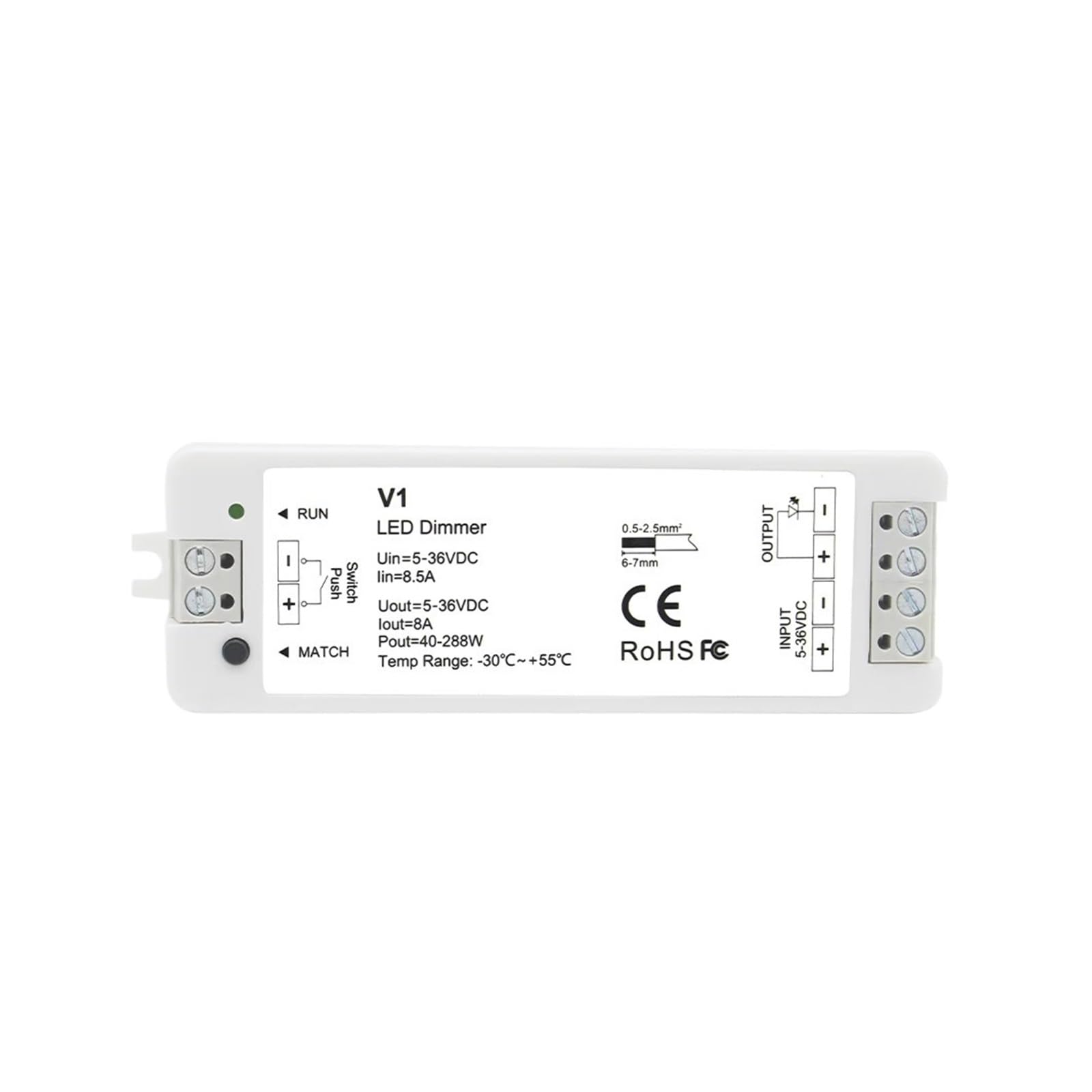 Atenuador LED de 4 zonas, 12V, 24V, 36V, tira LED monocromática, Kit de atenuación, interruptor de botón remoto, atenuación V1(V1 Only)