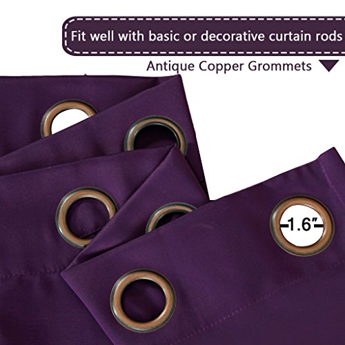 H.versailtex Blackout Thermal Insulated Room Darkening Winow Treatment Extra Long Curtains/Drapes,Grommet Panels (Set Of 2,52 By 96 - Inch,Solid Plum Purple) #TOP2